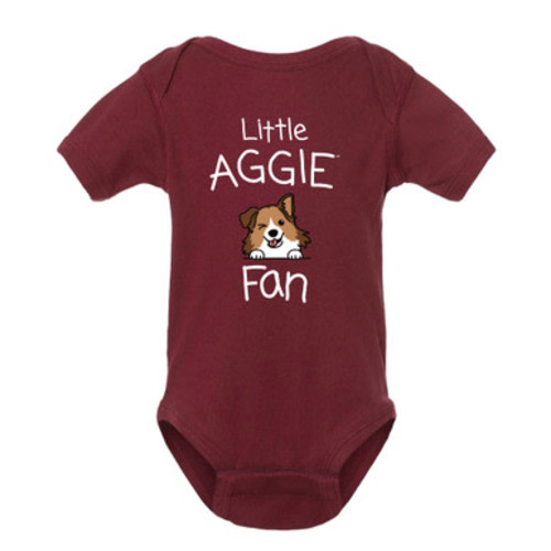 Infant Little Aggie Fan with Reveille Onesie - Maroon - The Warehouse at C.C. Creations