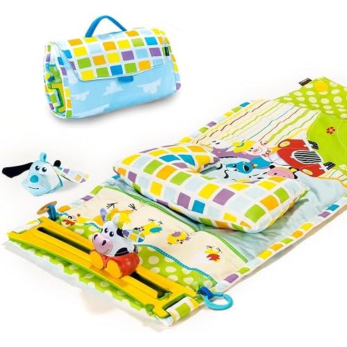 Yookidoo Baby Tummy Time Mat with Pillow. Portable & Washable Playmat