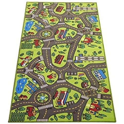 Kids Carpet Playmat Rug City Life Great for Playing with Cars & Toys - Play Learn & Have Fun Safely - Baby Children Educational Road Traffic Play Mat (Medium 43" x 26" Inches, Medium 43" x 26" Inches)