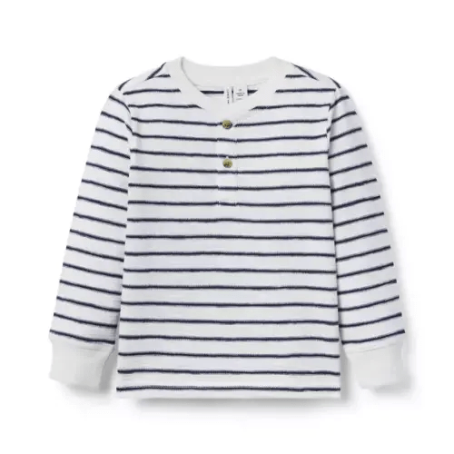 Boy Merchant Marine Stripe Striped Henley Tee by Janie and Jack