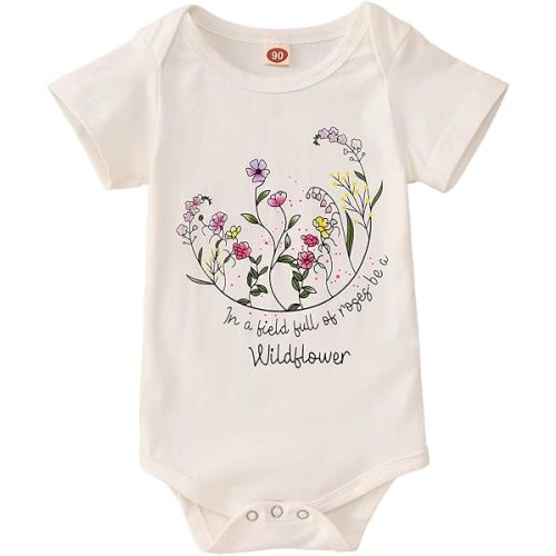 CM C&M WODRO Baby Girl Romper Infant Wild Flower One Piece Jumpsuits Floral Bodysuit Short Sleeve Summer Clothes Outfit