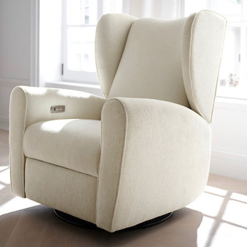 Seesaw Cream Electronic Swivel Glider Power Recliner Nursery Chair