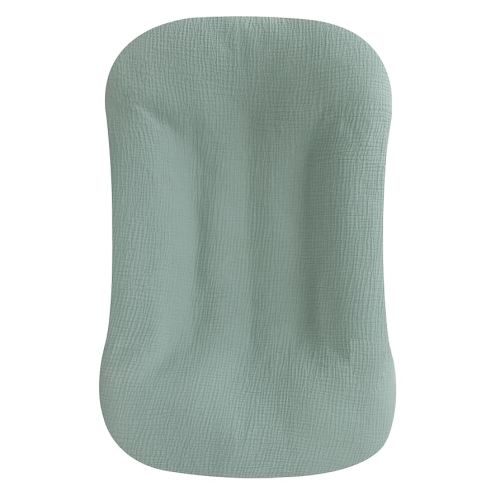 habibee Muslin Baby Lounger Cover, Cotton Baby Lounger Pillow Cover for Newborn, Organic Infant Lounger Cover for Boys and Girls, Green