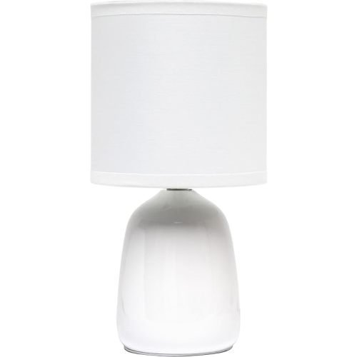 Simple Designs Ceramic Thimble Base 10.04" LED Table Lamp, Off White (LT1134-OFF)