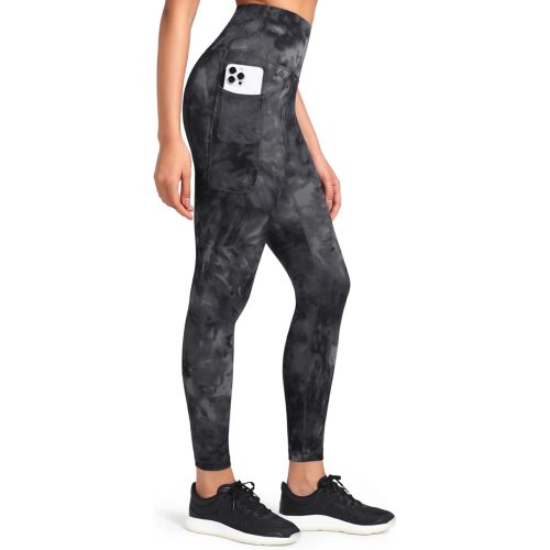 HeyNuts Workout Pro/Yoga Pro 7/8 Leggings with Side Pockets for Women, High Waisted Tummy Control Compression Pants 25''