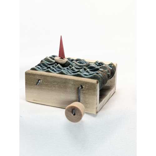 Sailboat Kinetic Sculpture: Nautical Wood Automaton Desk Art