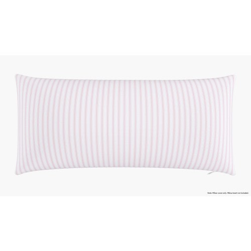 Throw Pillow Cover 14" x 30" | Pink Classic Ticking Stripe