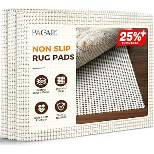 BAGAIL BASICS 8 x 10 FT Rug Pad Gripper for Hardwood Floors, Non Slip Rug Pads for Area Rugs, Extra Thick Under Rug Padding, Protect Your Rugs & Floors