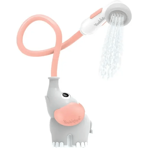 Yookidoo Baby Bath Shower Head - Elephant Bath Toy and Trunk Spout Rinser - for Newborn Babies in Tub Or Sink (Pink)