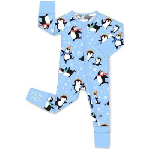 babee Reshinee Bamboo Viscose Baby Footie Pajama, Zipper Sleeper Boys Girls