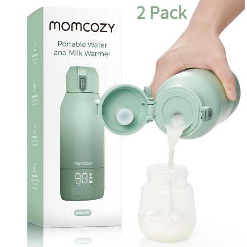 (2 pack) Momcozy Portable Milk Warmer for Travel – Dual Heating Modes for Breast Milk & Water, Portable Bottle Warmer, 17 Ounces