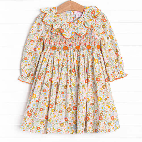 Pumpkin Bed Blooms Smocked Dress, Pink – Stitchy Fish