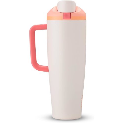 Owala FreeSip Tumbler - Stainless Steel-40-oz.-Orange/Tan(Sparkling Sherbet)