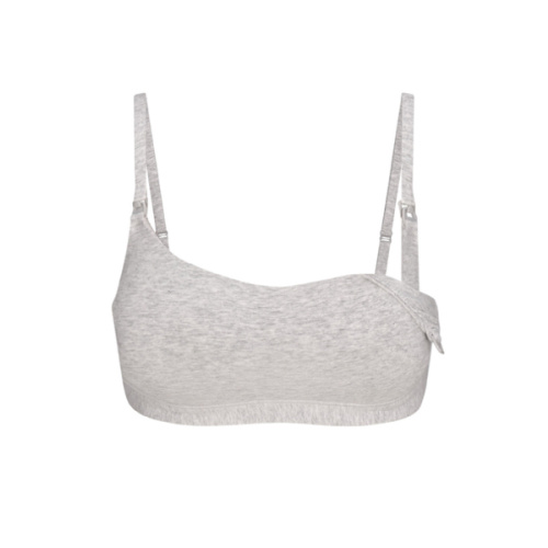 COTTON JERSEY MATERNITY NURSING SCOOP BRALETTE | LIGHT HEATHER GREY | SKIMS