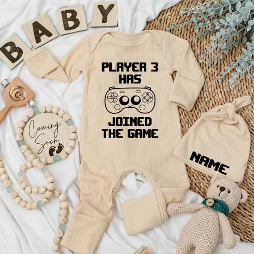 Player 3 Has Joined the Game Newborn Bodysuit, Funny Newborn Gamer Outfit, Personalized Baby Shower Gift, Nerdy Baby Coming Soon Clothes