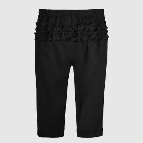 City Threads USA-Made Baby Ruffle Butt Soft Cotton Leggings | Black - 3/6M