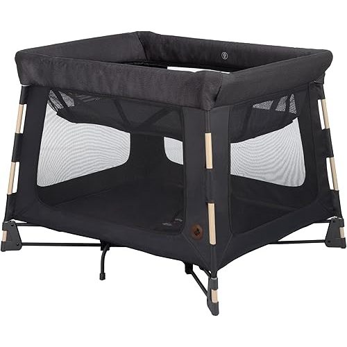Maxi-Cosi Swift Playard, 3-In-1 Portable Playpen (Newborn Bassinet, Toddler, Play), Portable, Ultra Comfort, 1-Step Fold, Travel Bag Included - Beyond Graphite