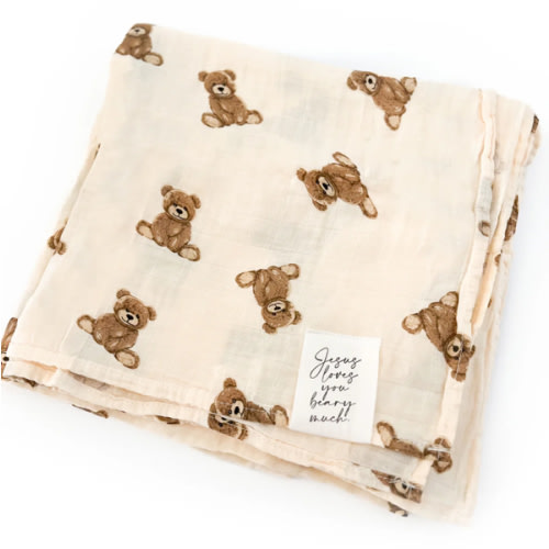 Jesus Loves You Beary Much Swaddle Blanket – OUR HOUSE ABOVE