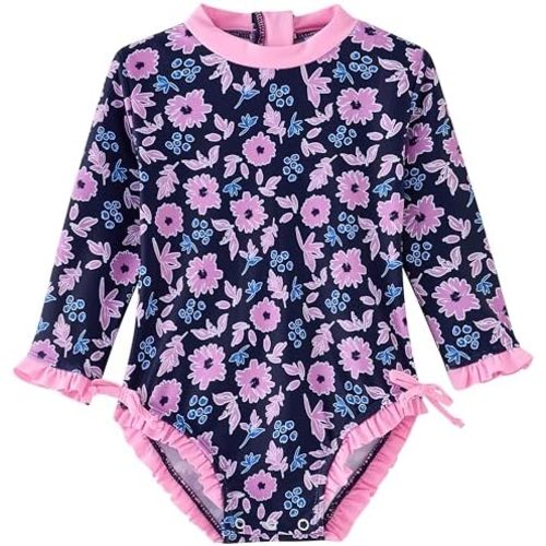 UMELOK Baby Girl Swimsuit Infant Rashguard Swimwear One Piece UPF 50+ Sun Protection Rash Guard Bathing Suit