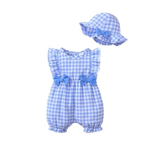 SUNNY PIGGY Newborn Baby Girl Clothes Baby Girl One Piece Romper Fall Winter Long Sleeve with Hat Sets Cute Infant Outfits