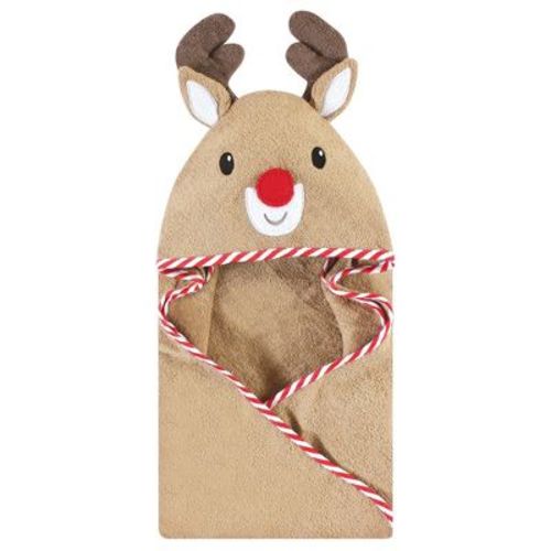 Hudson Baby Infant Baby Cotton Poly Animal Hooded Towel, Rudolph, One Size
