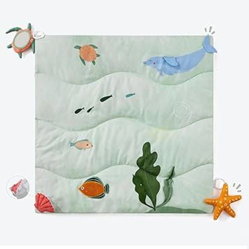 Spirich 9-in-1 Tummy Time Mat, Soft Sensory Mat for Infants, Baby Play Gym Mat, Newborn Essentials Shower Gift