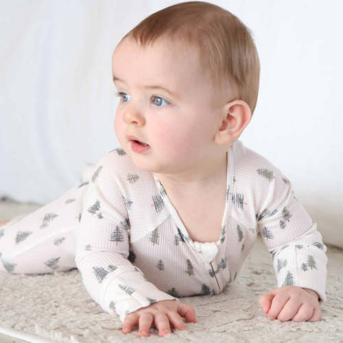 Evergreen Bamboo Waffle Convertible Zip Romper