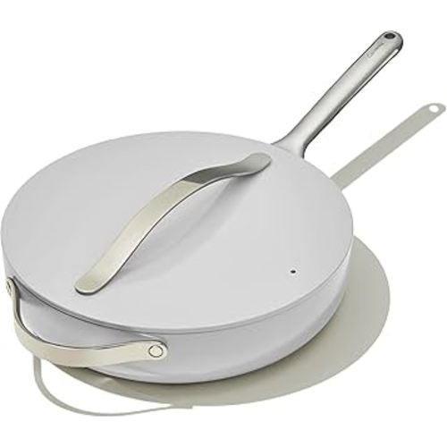 Caraway Nonstick Ceramic Sauté Pan with Lid (4.5 qt, 11.8") - Non Toxic, PTFE & PFOA Free - Oven Safe & Compatible with All Stovetops (Gas, Electric & Induction) - Gray