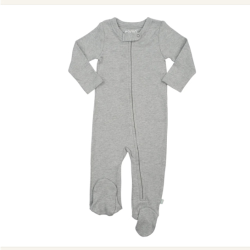 Soft Cotton Baby Footie - Heather | 100% Organic | – Finn + Emma