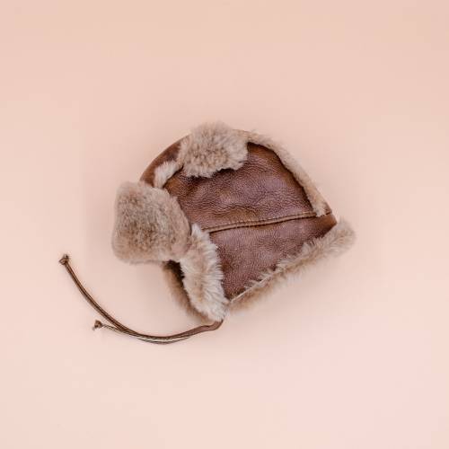 Babies winter hat / Kids winter hat / Children leather hat / Unisex baby hat / Handmade sheepskin hat / Natural leather hat