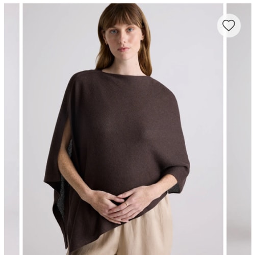Lightweight Cotton Cashmere Nursing Shawl in Mocha Heather
