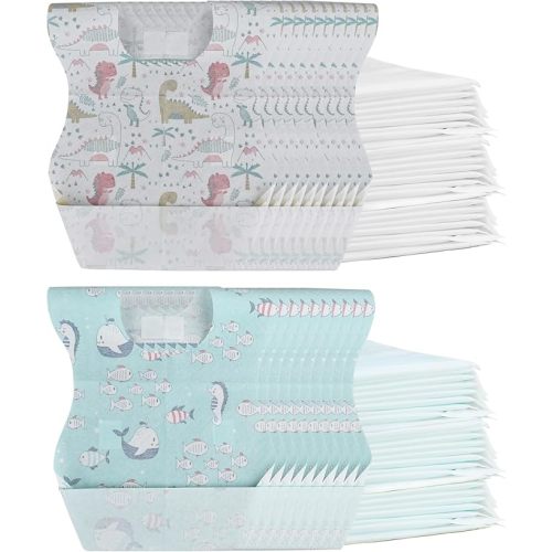 Baby Disposable Bibs 100 pcs -Self feeding Food Crumb Catcher