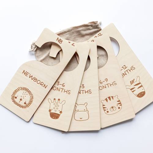 Baby Wood Closet Dividers: Nursery Clothes Organizer, New Mom Gift