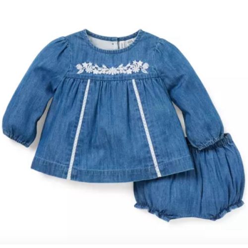Baby Hudson Wash The Embroidered Chambray Matching Baby Set by Janie and Jack