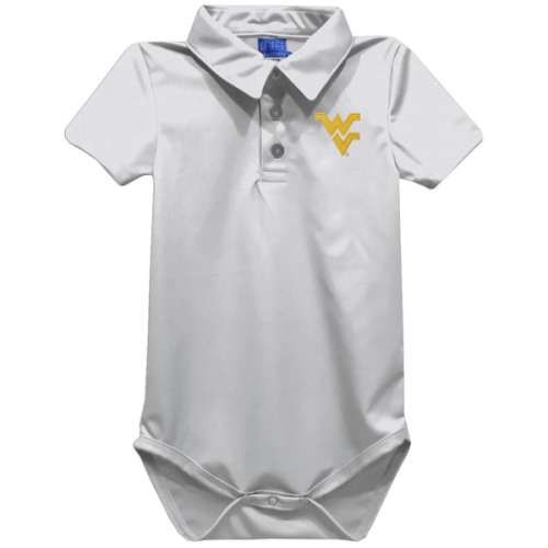Infant Vive La Fete White West Virginia Mountaineers Polo Bodysuit