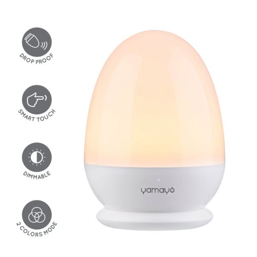 Yamayo Rechargeable LED Night Light for Kids Baby Egg Lamp for Breast Feeding, Touch Control Timer Setting