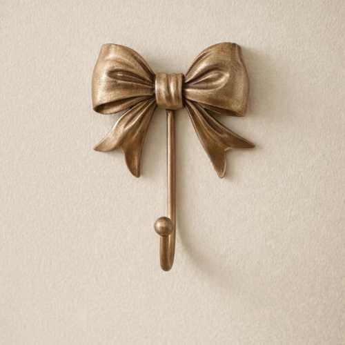 Gold Bow Wall Hook Towel Hangings Heavy Duty Coat Hat  Key Holder Hook