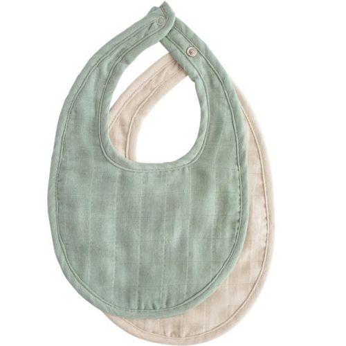 Muslin Bib Roman Green/Fog One Size