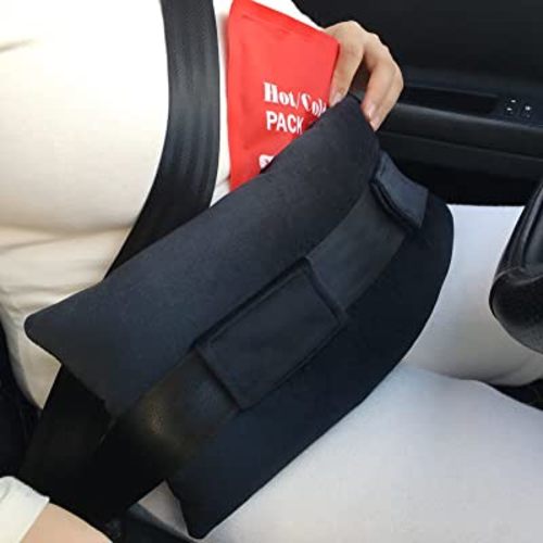 Hysterectomy Pillow Abdominal Post Surgery Pillows with Pocket Comfort for Ice Heat Packs Tummy Tuck Belly Incision Recovery Seatbelt Gifts Women Patients (Black)