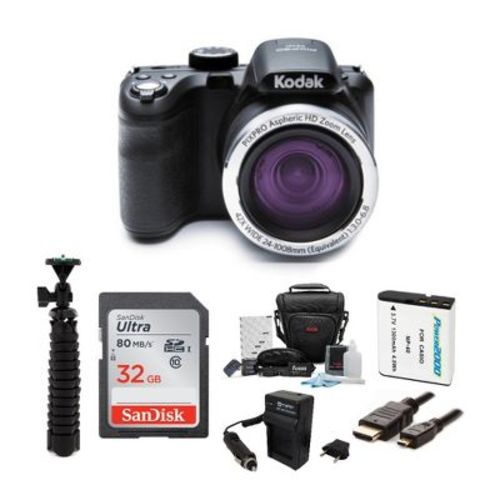 KODAK PIXPRO AZ425 Astro Zoom 20MP Digital Camera (Black) with 32GB Card Bundle