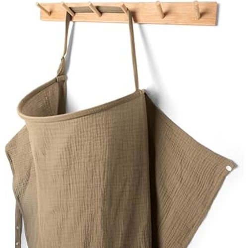 MEXXI Muslin Nursing Cover for Breastfeeding, Breathable Breastfeeding Cover for Women, Lightweight Nursing Blanket with Arch Neckline