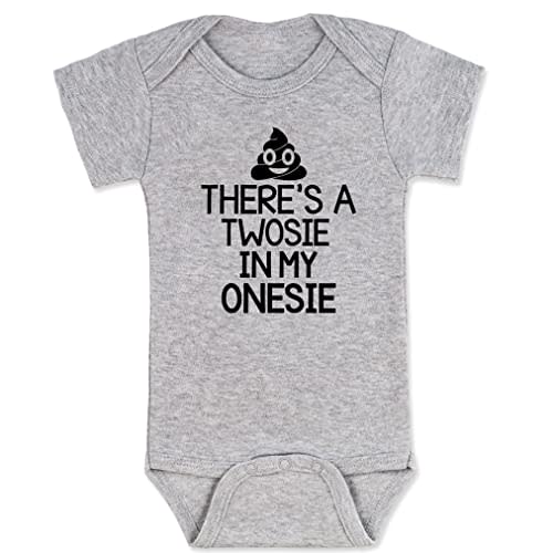 There's A Twosie In My Onesie Baby Bodysuit Funny Adorable Infant Cute Outfit for Boys Girls