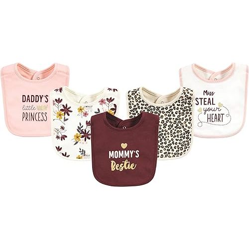 Hudson Baby Unisex Baby Cotton Bibs, Mommys Bestie, One Size