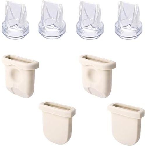 8pcs Replacement Parts for eufy Breast Pump, 4 Silicone Diaphragms & 4 Duckbill Valves Accessories Kit Compatible with eufy S1 Pro, S1, E10, E20 Wearable Breast Pump