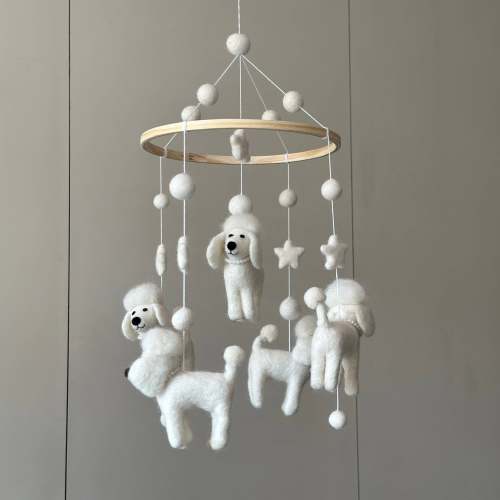 Felt Poodles Baby Mobile – Jasper and Ruby Art