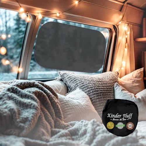Car Window Shades - Certified 99.79% UVA & 99.95% UVB sun protection. Award winning car sun shade for side windows. 4 Pack (2 Transparency options) 25" x 16" -window shade for car baby by Kinder Fluff