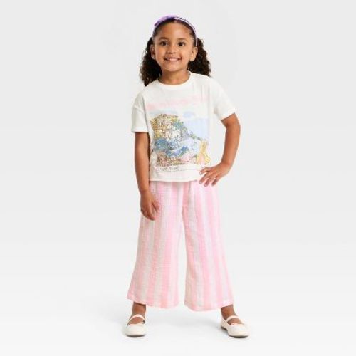 Toddler Girls' 2pc Barbie Vacay Mode Top & Bottom Set - Off-White 4T