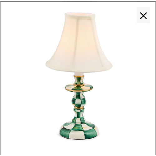 MacKenzie-Childs | Emerald Check Candlestick Lamp