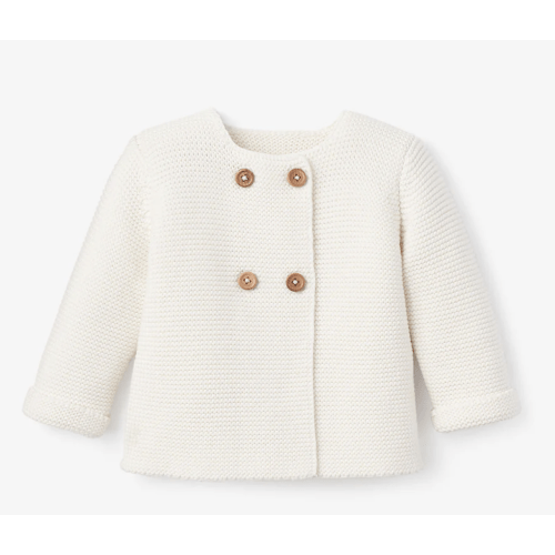 Whisper White Sofia + Finn Knit Baby Cardigan – Elegant Baby