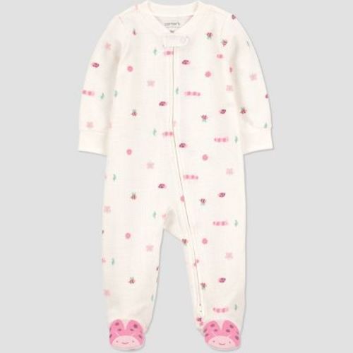 Carter's Just One You® Baby Girls' Bug Graphic Sleep N' Play - Ivory/Pink 0-3M